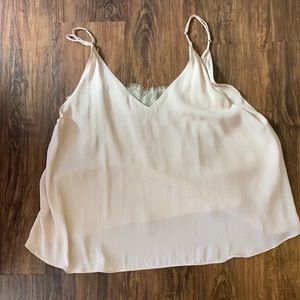 Free people silky tank with lace